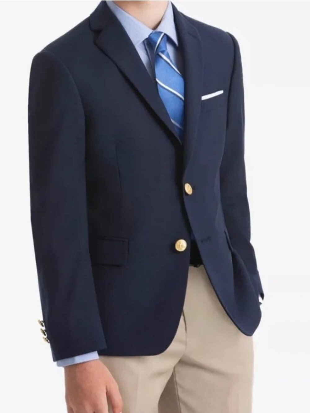 Ralph Lauren Blazer Boys 10R Navy Suit Gold Button Formal Preppy